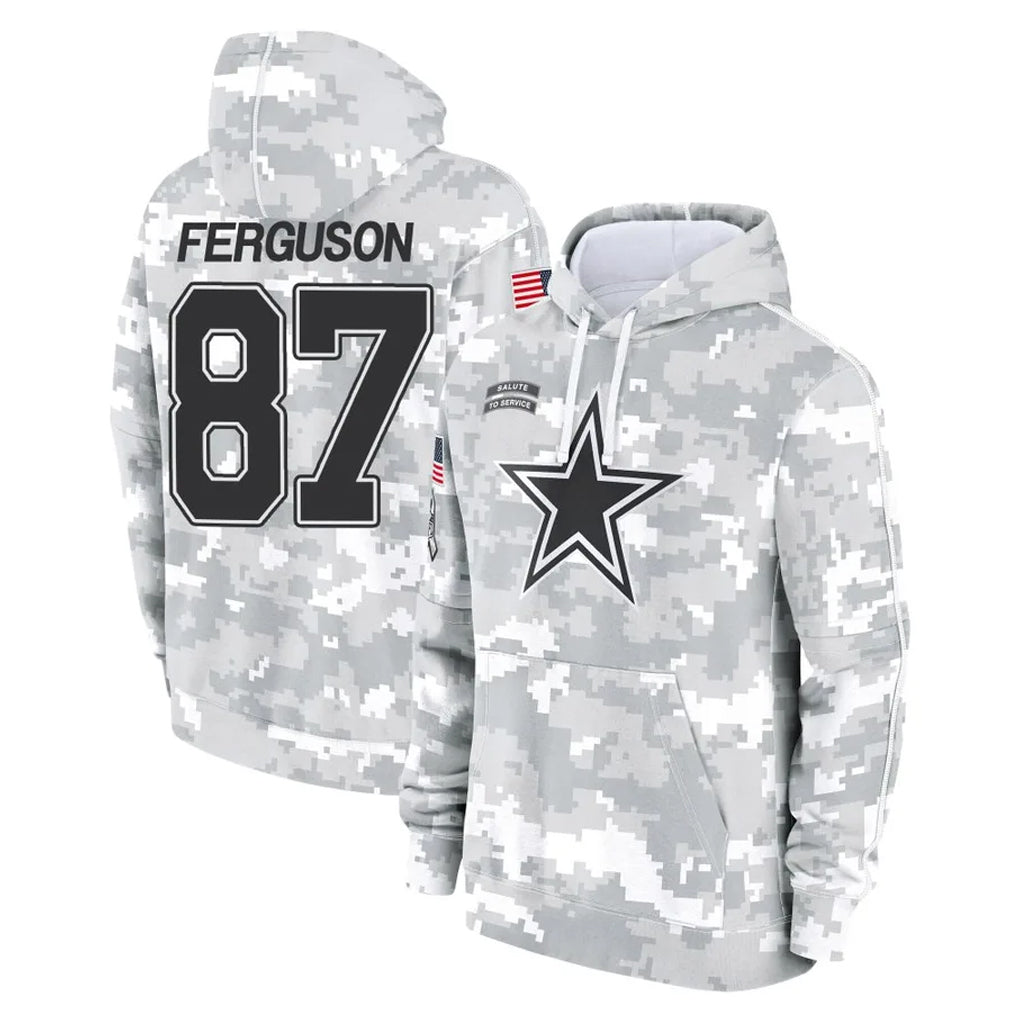 D.Cowboys #87 Jake Ferguson Player Arctic Camo Salute to Service Hoodies Limited Game Ldoa Stitched Jerseys