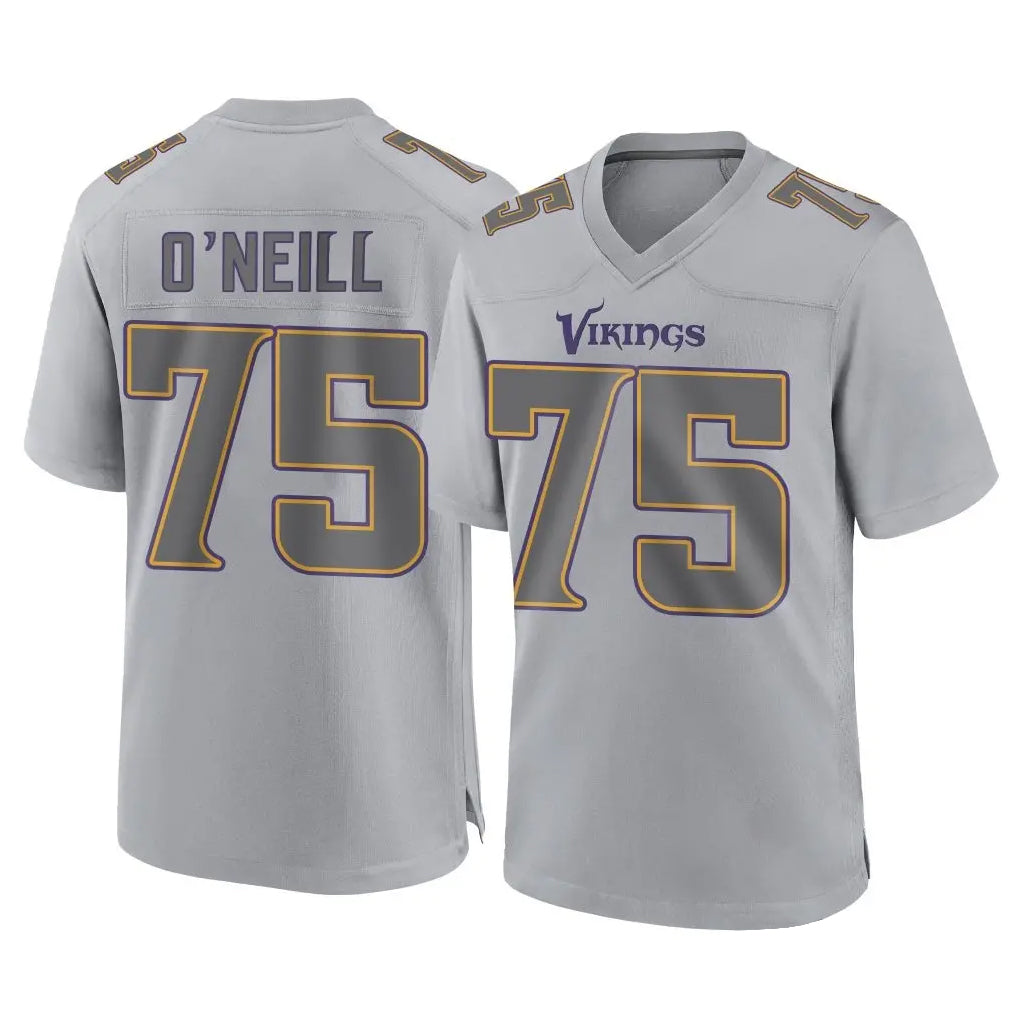 M.Vikings #75 Brian O'Neill Player Gray Atmosphere Fashion Home Game Ldoa Stitched Jerseys