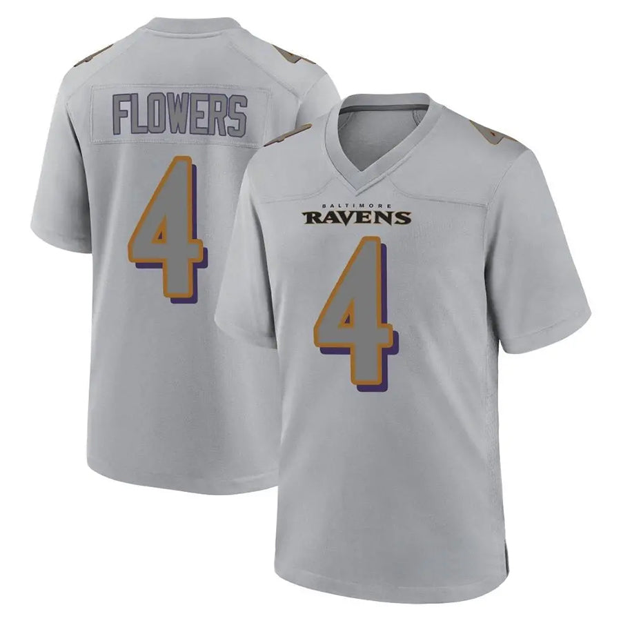 B.Ravens #4 Zay Flowers Player Gray Color Rush Vapor Untouchable Limited Home Game Ldoa Stitched Jerseys