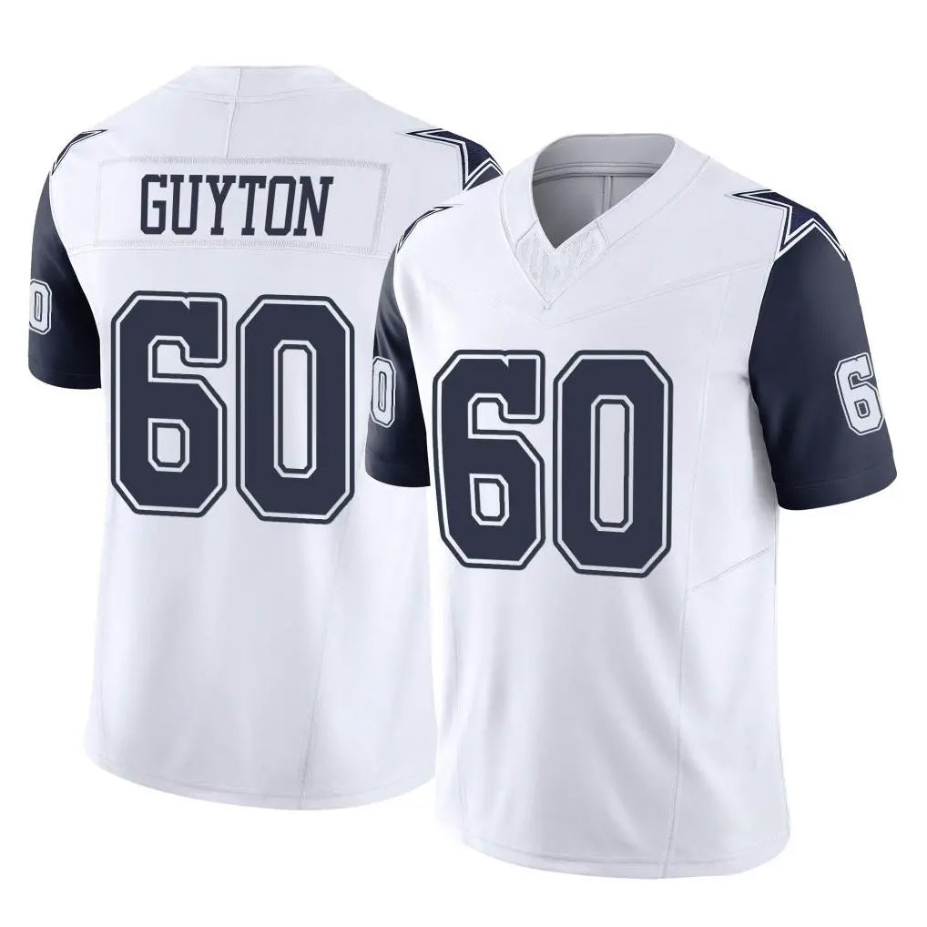 D.Cowboys #60 Tyler Guyton Player White-Navy Limited Vapor F.U.S.E. Home Game Kdoa Stitched Jerseys