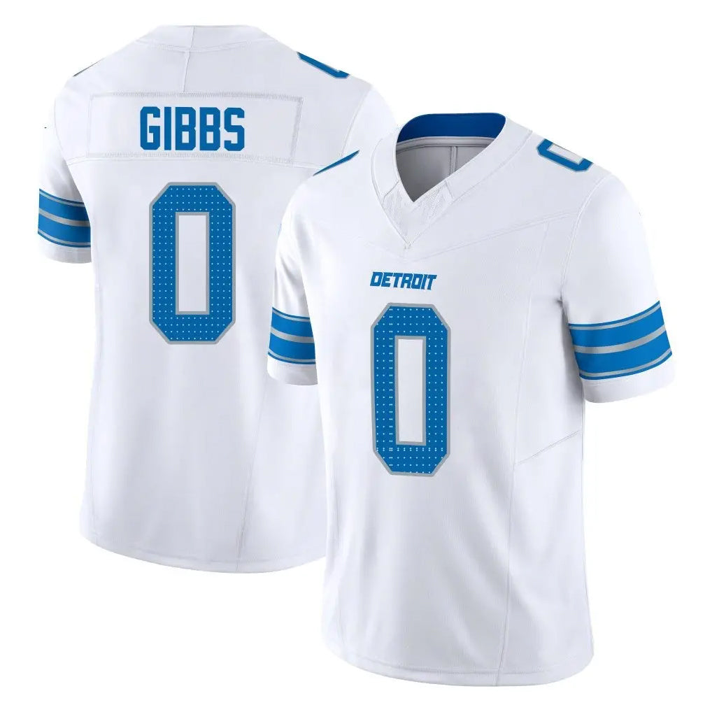 D.Lions #0 Jahmyr Gibbs Player White Limited Vapor F.U.S.E. Alternate Home Game Ldoa Stitched Jerseys