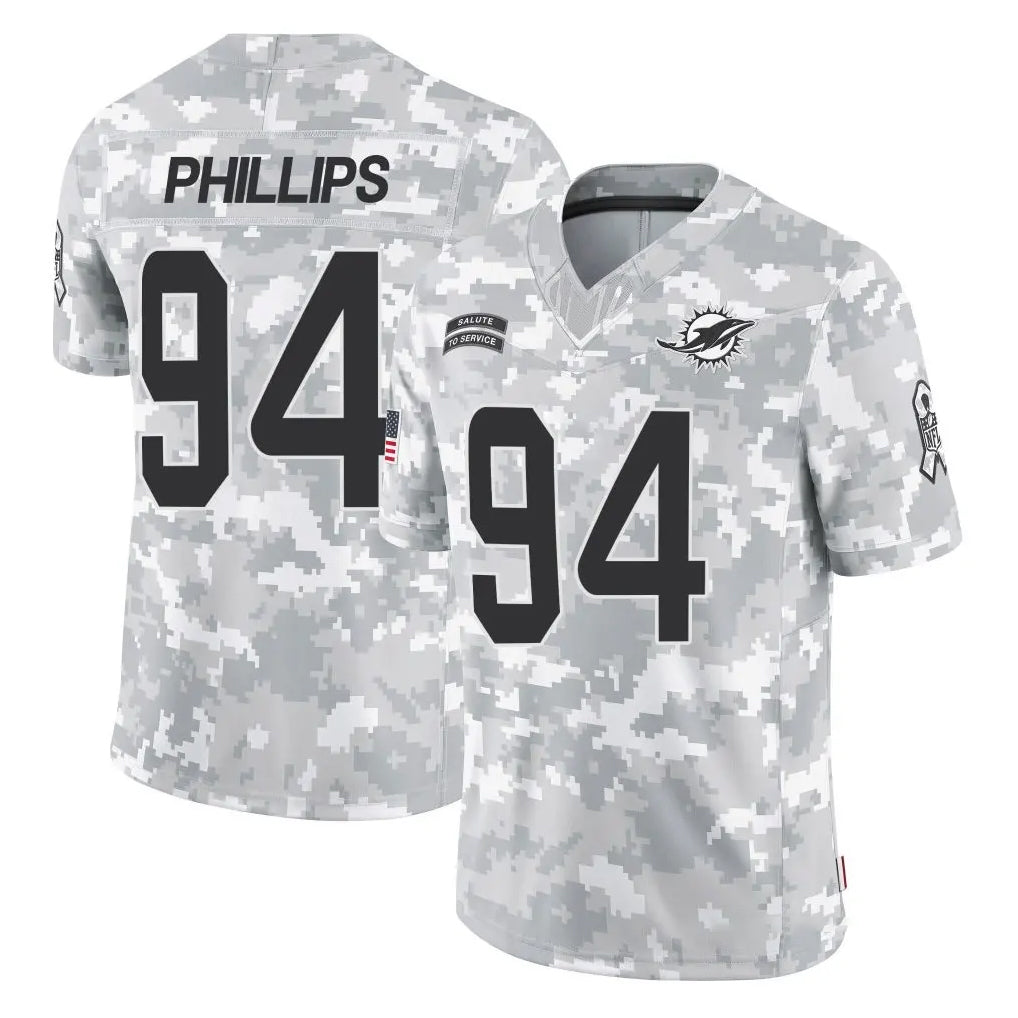 M.Dolphins #94 Jordan Phillips Player Arctic Camo Salute To Service Limited Game Ldoa Stitched Jerseys