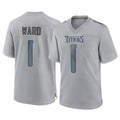 T.Titans #1 Cam Ward Player Gray Atmosphere Fashion Home Game Ldoa Stitched Jerseys