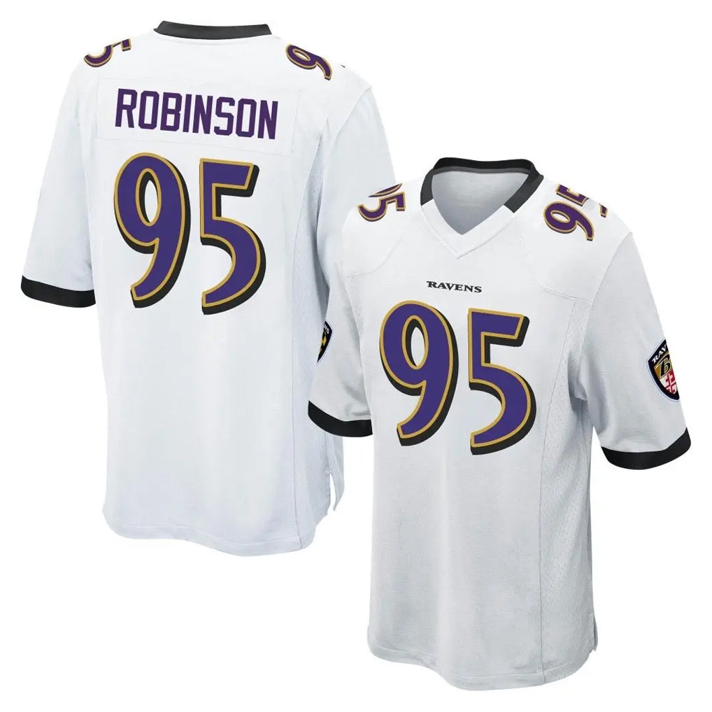 B.Ravens #95 Tavius Robinson Player White Home Game Ldoa Stitched Jerseys