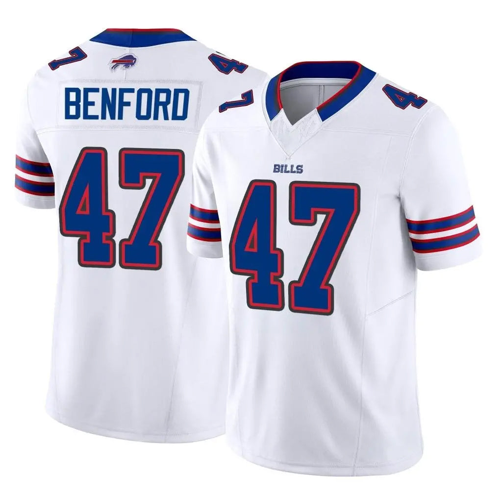 B.Bills #47 Christian Benford Player White Vapor F.U.S.E. Limited Home Game Ldoa Stitched Jerseys