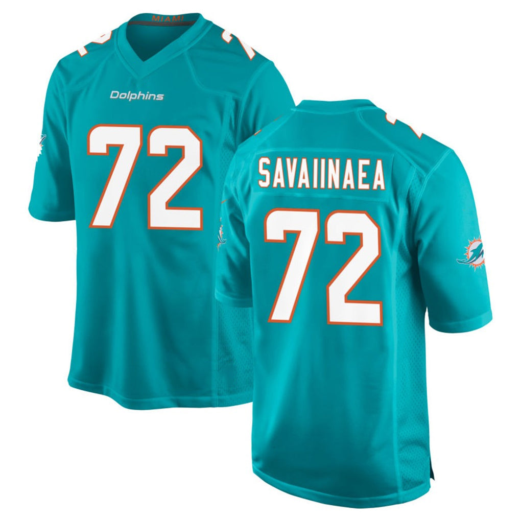 M.Dolphins #72 Jonah Savaiinaea Player Aqua Home Game Ldoa Stitched Jerseys
