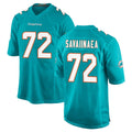 M.Dolphins #72 Jonah Savaiinaea Player Aqua Home Game Ldoa Stitched Jerseys