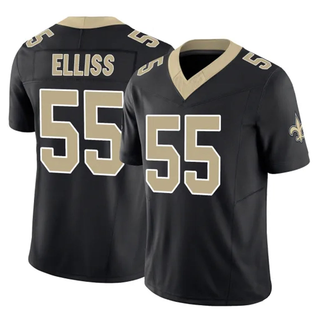 NO.Saints #55 Kaden Elliss Player Black Limited Vapor F.U.S.E. Home Game Ldoa Stitched Jerseys