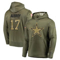 D.Cowboys #17 Brandon Aubrey Player Olive Salute to Service Pullover Hoodies Home Game Ldoa Stitched Jerseys
