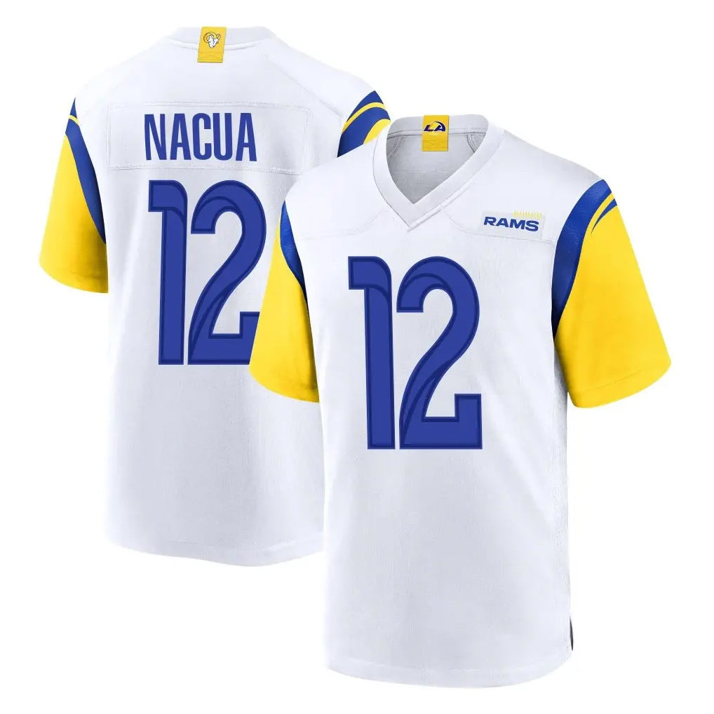 LA.Rams #12 Puka Nacua Player White Home Game Ldoa Stitched Jerseys