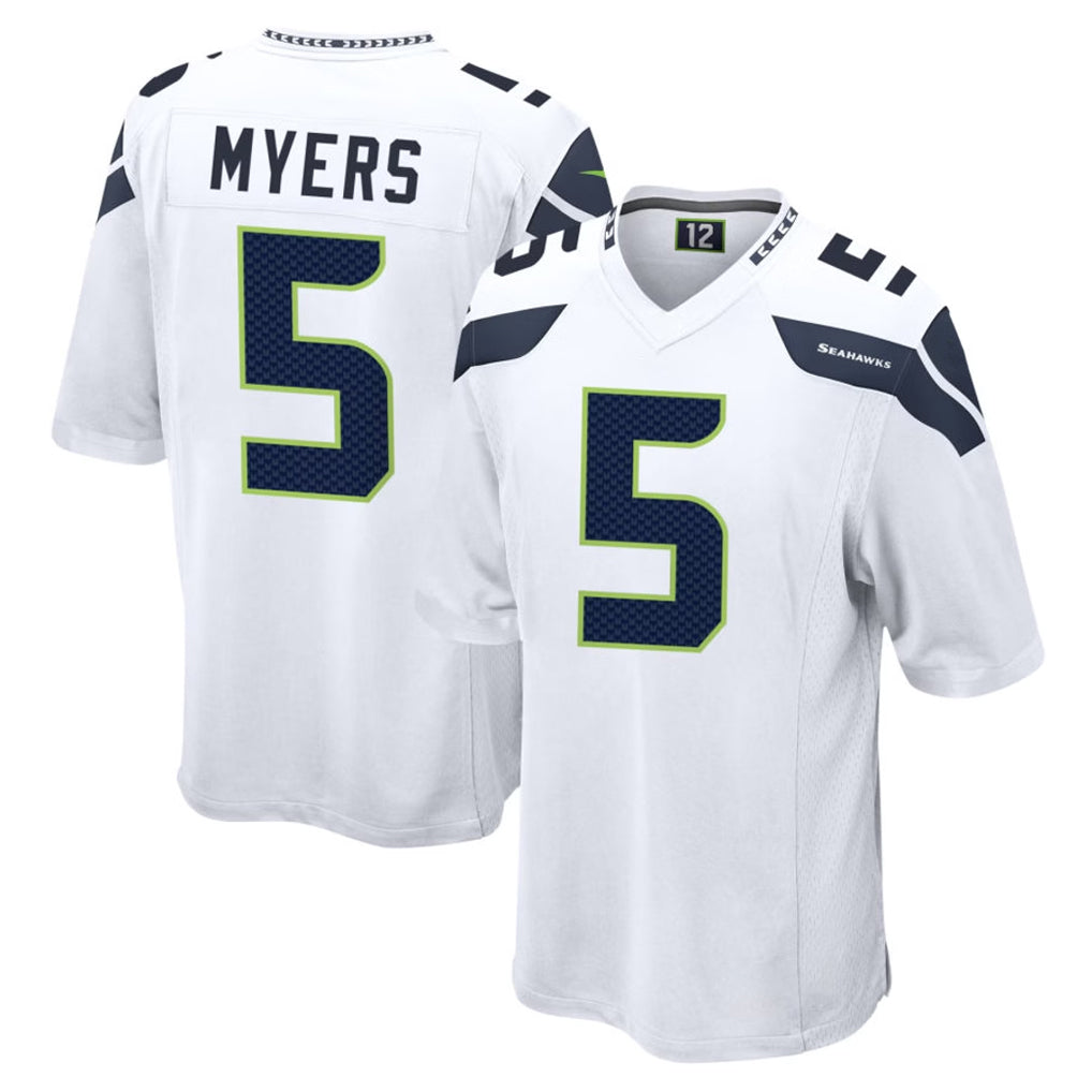 S.Seahawks #5 Jason Myers Player White Home Game Ldoa Stitched Jerseys