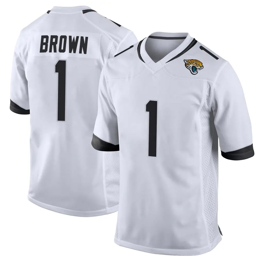 J.Jaguars #1 Montaric Brown Player White Home Game Ldoa Stitched Jerseys