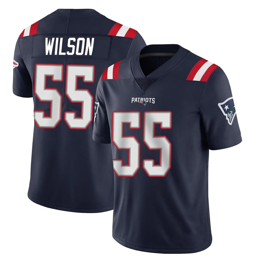 NE.Patriots #55 Jared Wilson Player Navy Vapor Untouchable Home Game Ldoa Stitched Jerseys