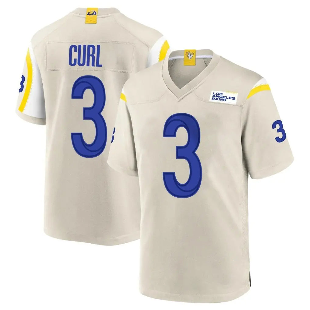 LA.Rams #3 Kam Curl Player Bone Home Game Ldoa Stitched Jerseys