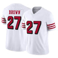 SF.49ers #27 Ji'Ayir Brown Player White Limited Alternate Vapor F.U.S.E. Home Game Ldoa Stitched Jerseys