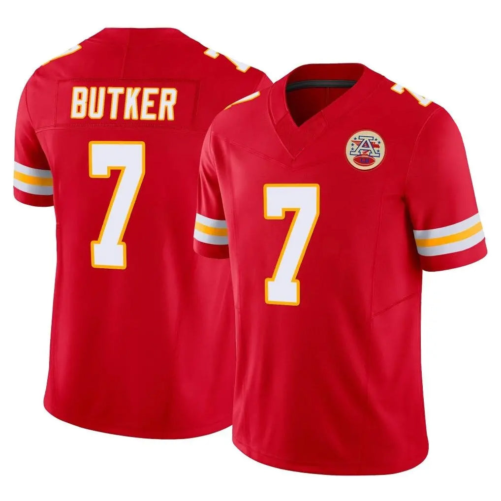KC.Chiefs #7 Harrison Butker Player Red Limited Vapor F.U.S.E. Home Game Ldoa Stitched Jerseys