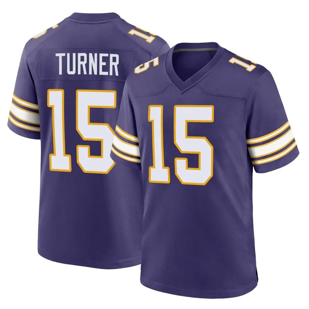 M.Vikings #15 Dallas Turner Player Purple Classic Home Game Ldoa Stitched Jerseys