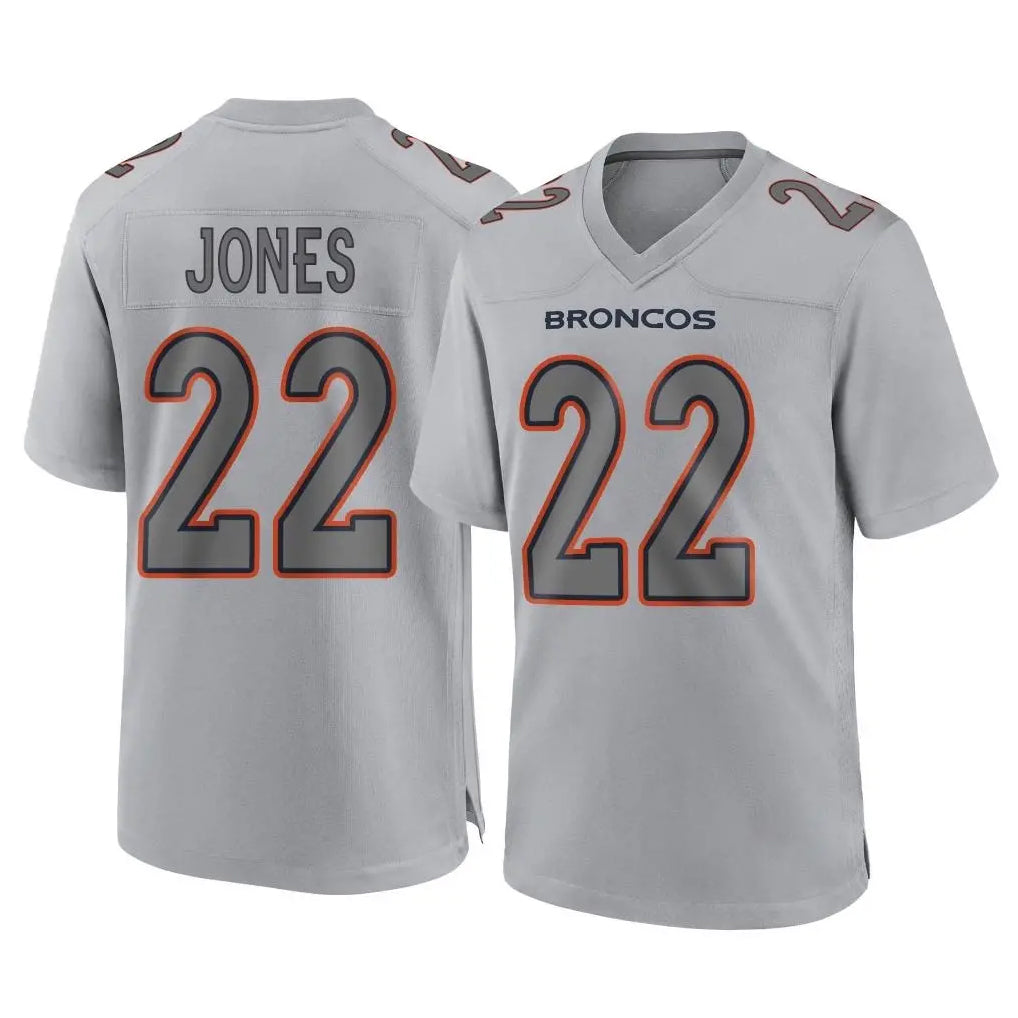 D.Broncos #22 Brandon Jones Player Gray Atmosphere Fashion Limited Game Ldoa Stitched Jerseys