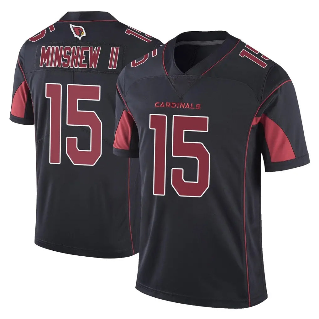 A.Cardinals #15 Gardner Minshew II Player Black Limited Color Rush Vapor Untouchable Home Game Ldoa Stitched Jerseys