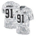 C.Browns #91 Alex Wright Player Arctic Camo Salute to Service Limited Home Game Ldoa Stitched Jerseys