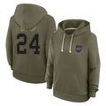 B.Bills #24 Cole Bishop Player Olive Salute to Service Hoodies Ldoa Stitched Jerseys