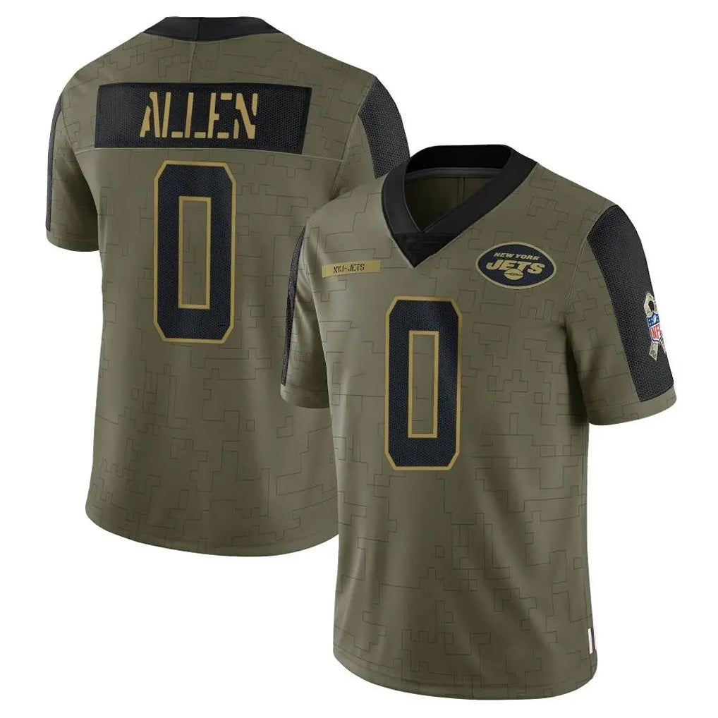 NY.Jets #0 Braelon Allen Player Olive Salute To Service Limited Game Ldoa Stitched Jerseys