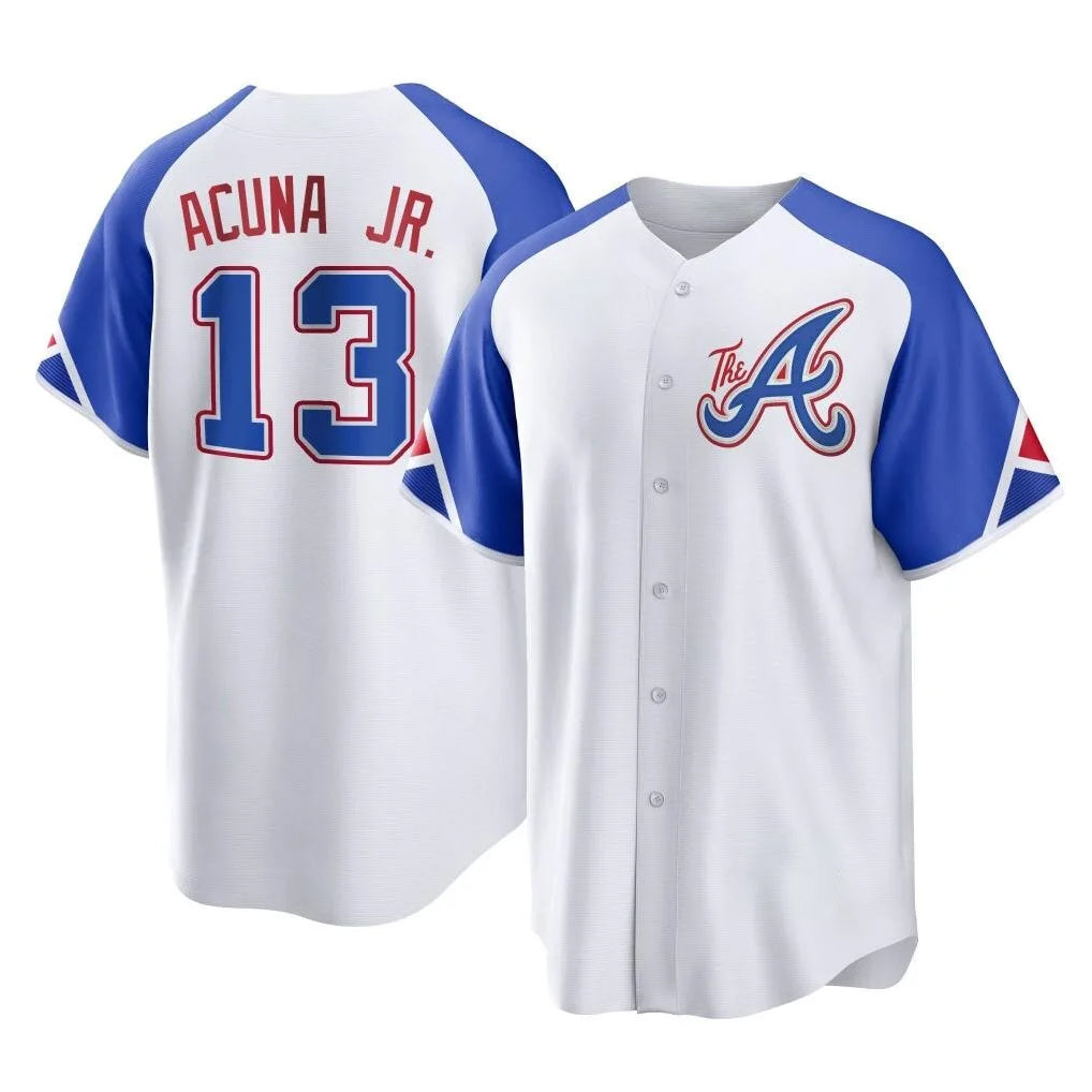 A.Braves #13 Ronald Acuna Jr Player White City Connect Home Game Ldoa Stitched Jerseys
