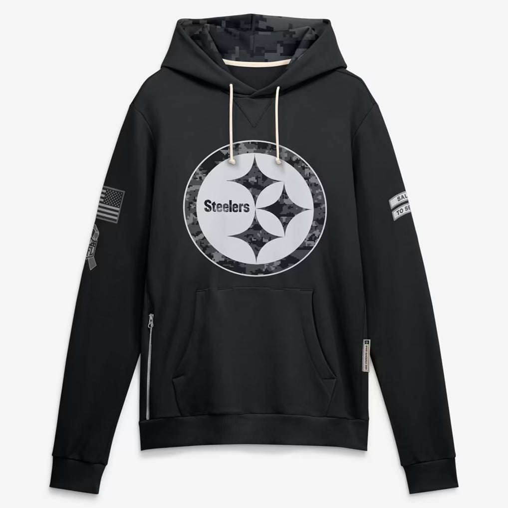 P.Steelers 2026 Black Logo Pullover Hoodies Limited Game Ldoa Stitched Jerseys