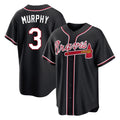 A.Braves #3 Dale Murphy Player Black Fashion Out Game Ldoa Stitched Jerseys