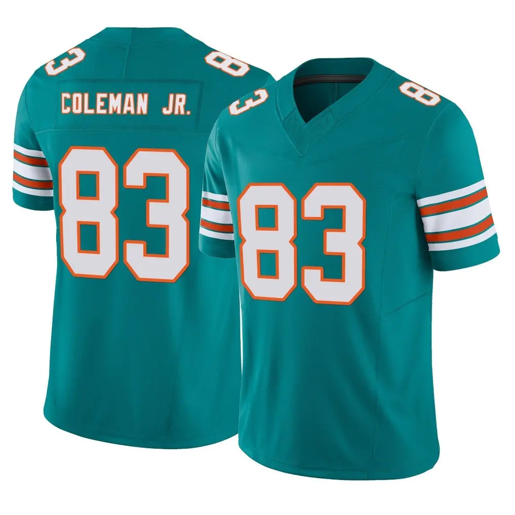 M.Dolphins #83 Kevin Coleman Jr. Player Aqua Limited Alternate Vapor F.U.S.E. Home Game Ldoa Stitched Jerseys