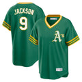Athletics #9 Reggie Jackson Player Kelly Green Cooperstown Collection T-shirt Game Ldoa Stitched Jerseys