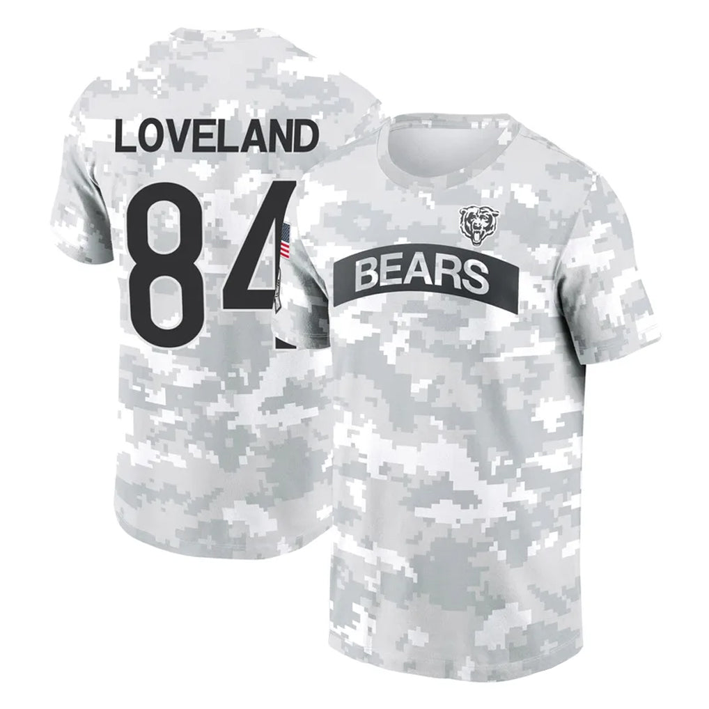 C.Bears #84 Colston Loveland Player Arctic Camo Salute to Service Performance T-Shirt Limited Ldoa Stitched Jerseys