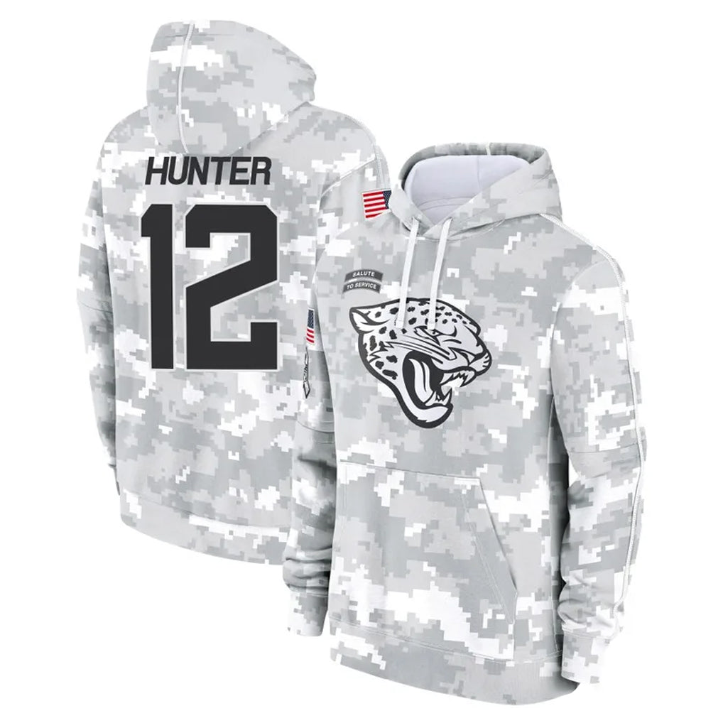 J.Jaguars #12 Travis Hunter Player Arctic Camo Salute to Service Hoodies Limited Game Ldoa Stitched Jerseys