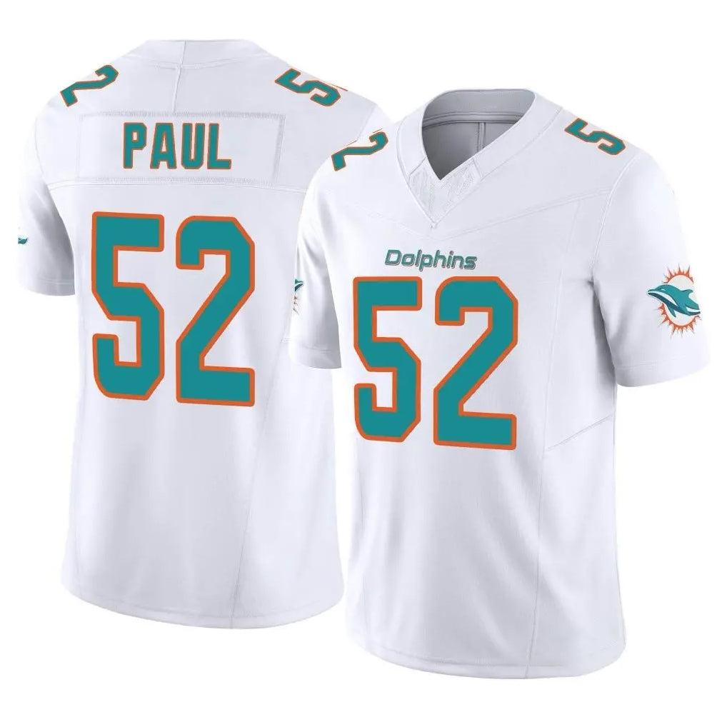 M.Dolphins #52 Patrick Paul Player White Limited Vapor F.U.S.E. Home Game Ldoa Stitched Jerseys
