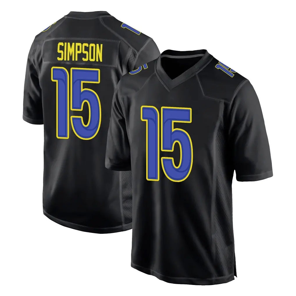 LA.Rams #15 Ty Simpson Player Black Fashion Limited Home Game Ldoa Stitched Jerseys
