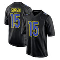 LA.Rams #15 Ty Simpson Player Black Fashion Limited Home Game Ldoa Stitched Jerseys
