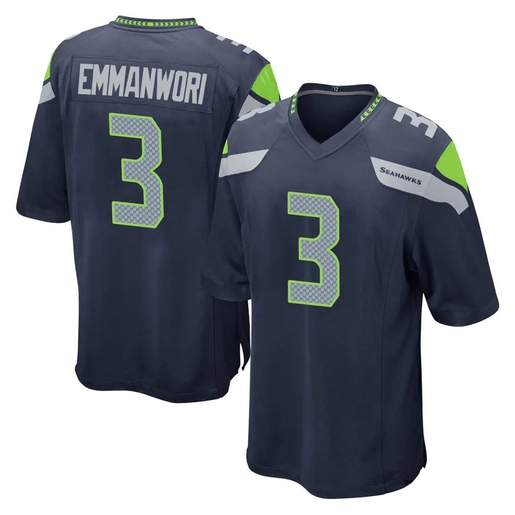 S.Seahawks #3 Nick Emmanwori Player Navy Home Game Ldoa Stitched Jerseys