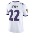 B.Ravens #22 Derrick Henry Player White Limited Elite Home Game Ldoa Stitched Jerseys