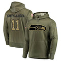 S.Seahawks #13 Ernest Jones IV Player Olive Salute to Service Pullover Hoodie Home Game Ldoa Stitched Jerseys