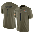 D.Broncos #1 Evan Engram Player Olive Salute To Service Limited Ldoa Stitched Jerseys