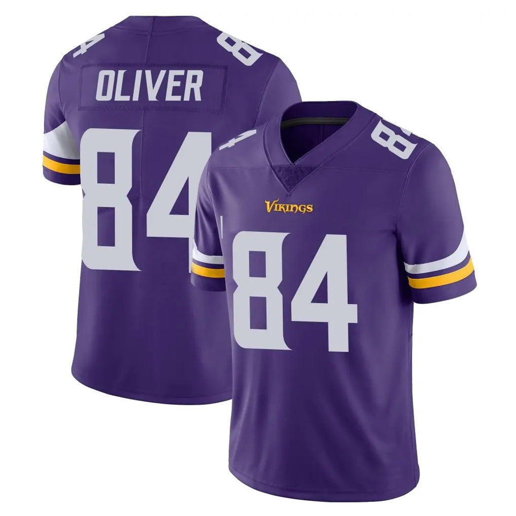 M.Vikings #84 Josh Oliver Player Purple Limited Vapor Untouchable Home Game Ldoa Stitched Jerseys