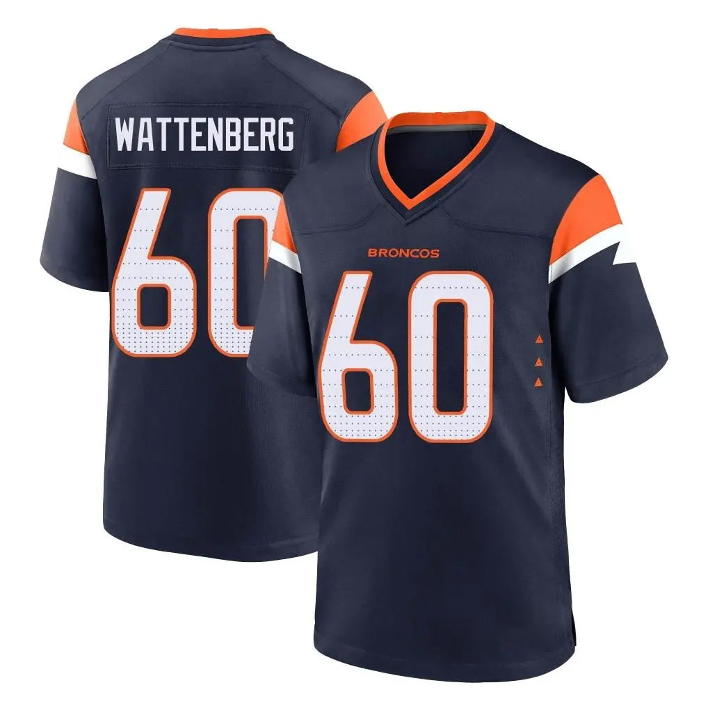 D.Broncos #60 Luke Wattenberg Player Navy Home Game Ldoa Stitched Jerseys