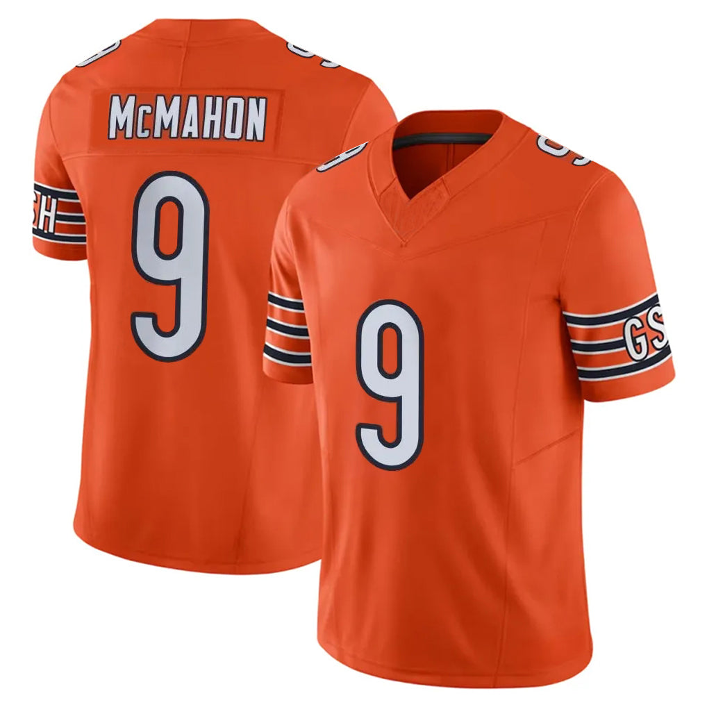 C.Bears #9 Jim McMahon Player Orange Vapor F.U.S.E. Limited Home Game Ldoa Stitched Jerseys