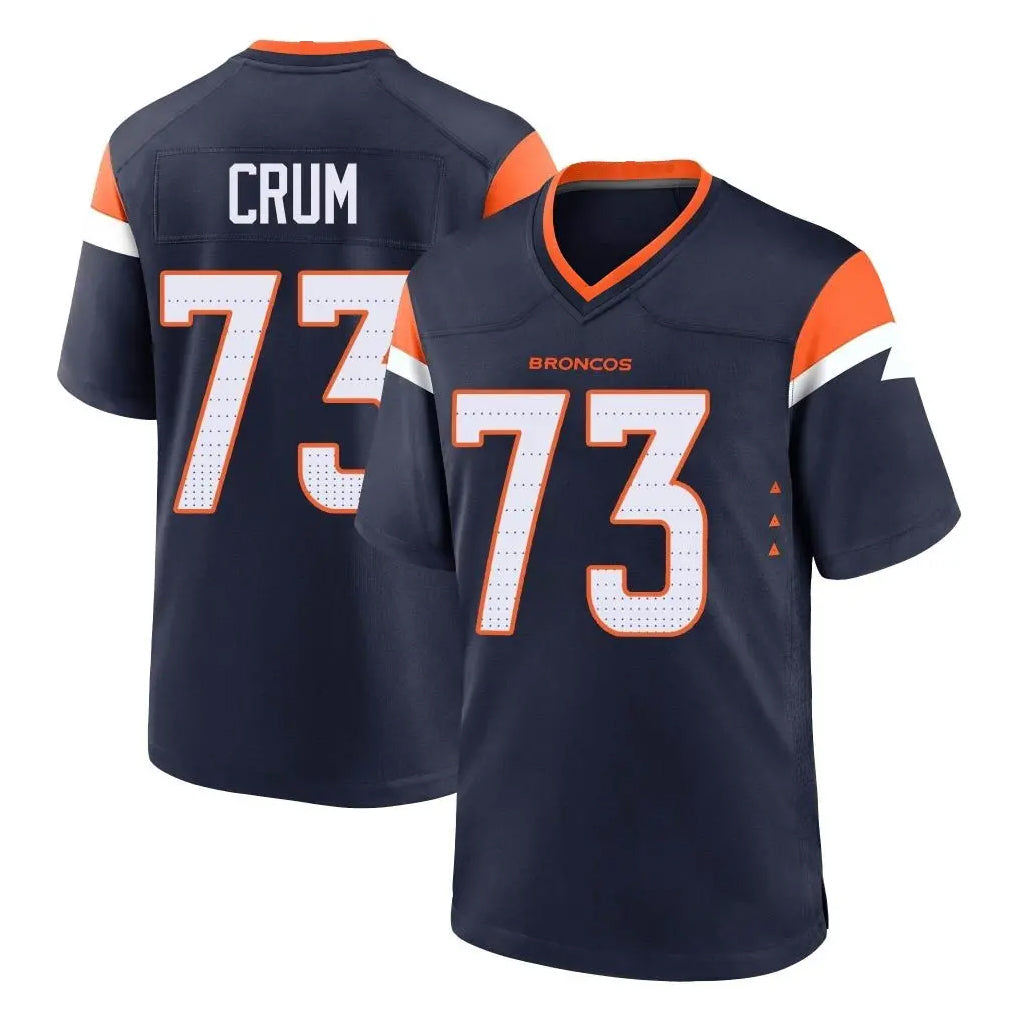 D.Broncos #73 Frank Crum Player Navy Home Game Ldoa Stitched Jerseys