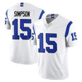 LA.Rams #15 Ty Simpson Player Fearsome White Limited Vapor F.U.S.E. Home Game Ldoa Stitched Jerseys