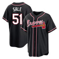 A.Braves #51 Chris Sale Player Black Fashion Out Game Ldoa Stitched Jerseys
