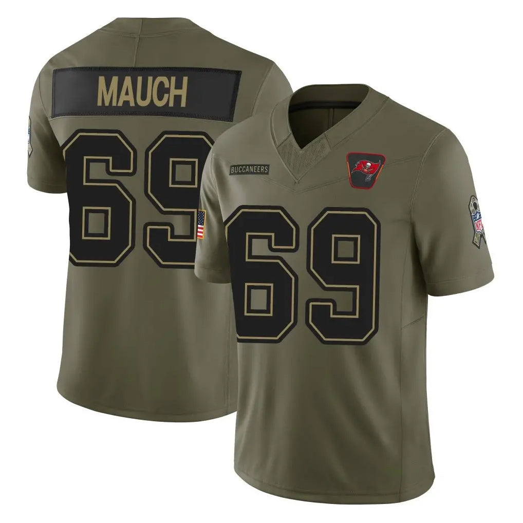 TB.Buccaneers #69 Cody Mauch Player Olive 2025 Salute To Service Limited Home Game Ldoa Stitched Jerseys