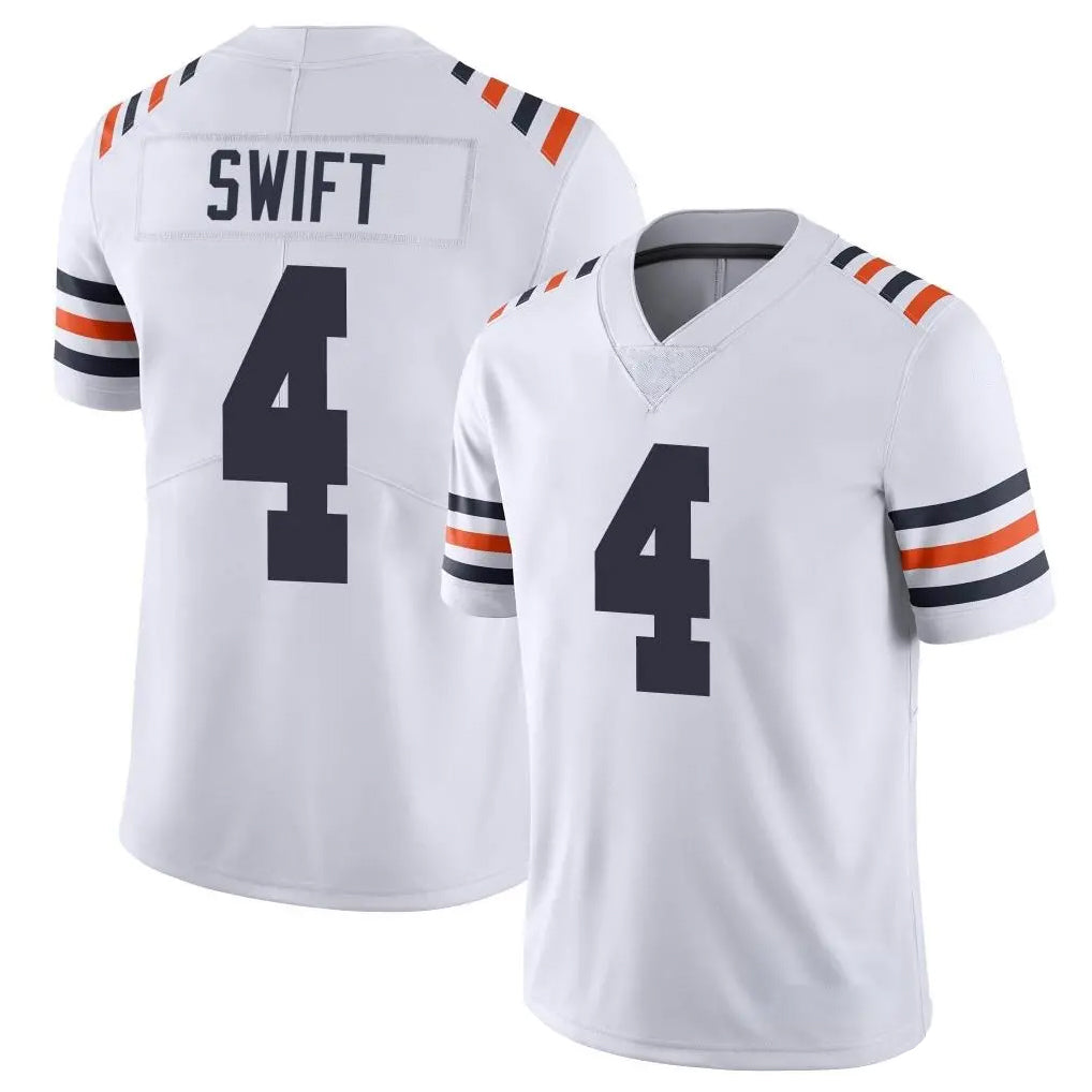 C.Bears #4 D'Andre Swift Player White Classic Vapor Limited Home Game Ldoa Stitched Jerseys