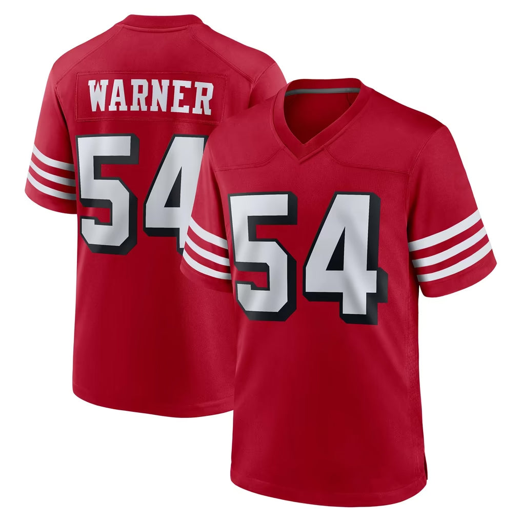 SF.49ers #54 Fred Warner Player Red Limited Alternate Home Game Ldoa Stitched Jerseys