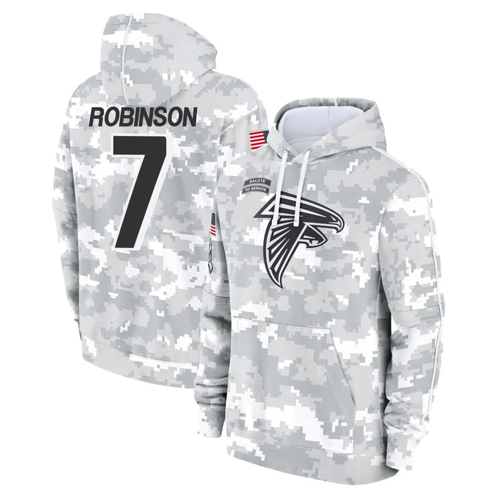A.Falcons #7 Bijan Robinson Player Camo Arctic Salute to Service Hoodies Limited Ldoa Stitched Jerseys